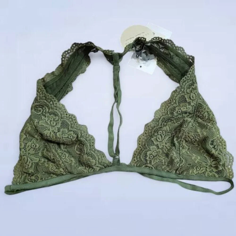 Dress‎ Forum Green Lace Bralette - Size Large
